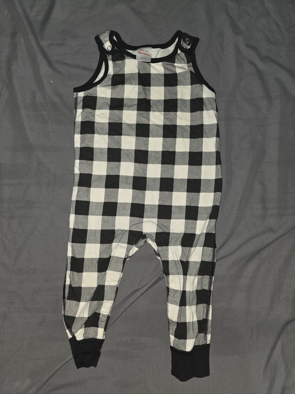 H&M Black and White Check Cotton Romper